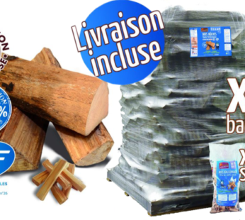 Bois de chauffage – Bûches 40 cm, 8.30m³, 11.25 stères + 40 sacs bois d’allumage